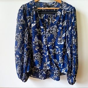 Patterned White House Black Market Blouse